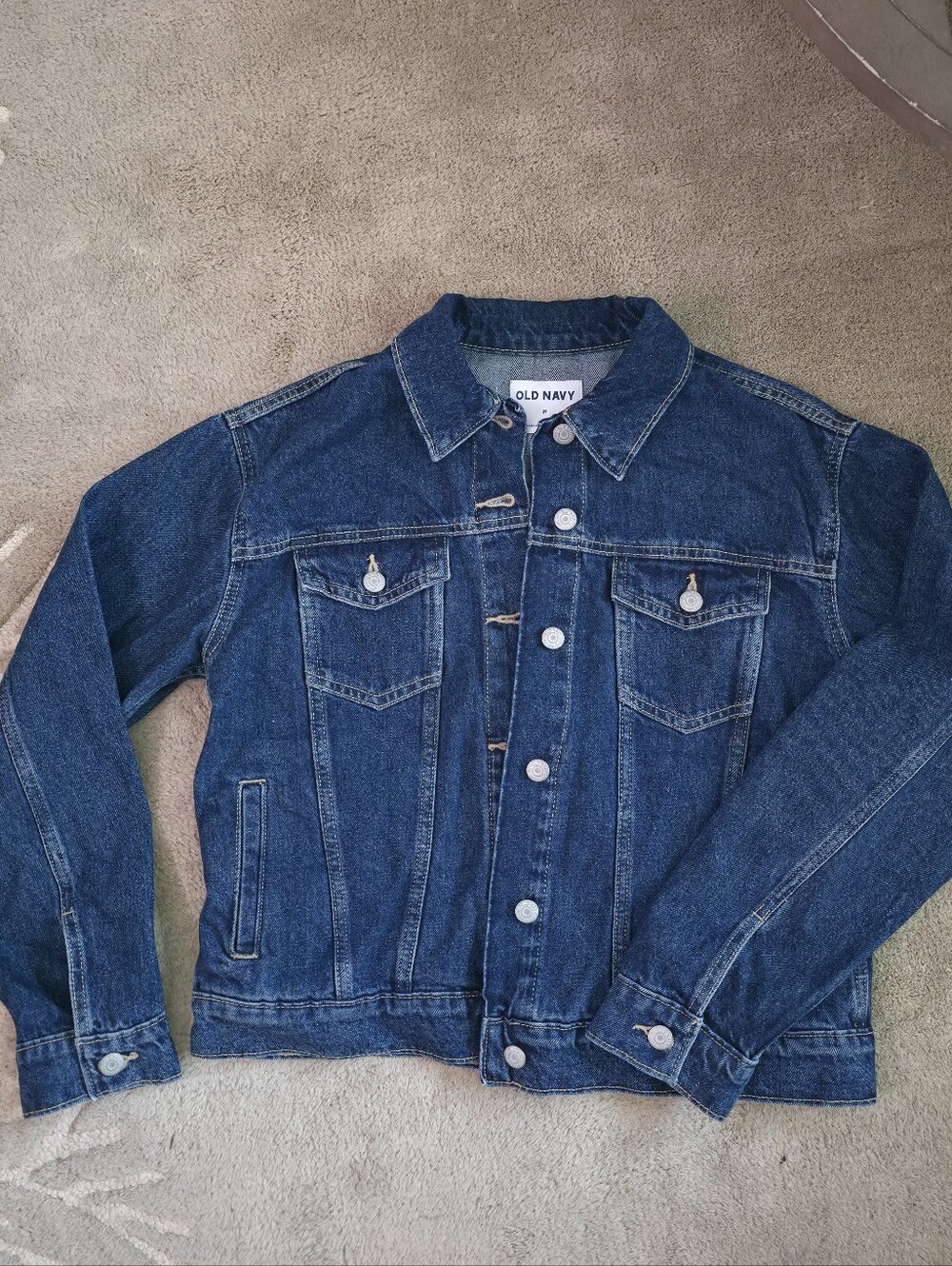 Old Navy Classic Dark Wash Denim Jean Jacket - Size Medium